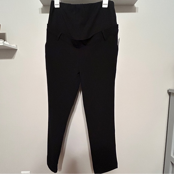 🤰🍼👶 NWT GAP Maternity Full Panel Slim Pants Black Small - Picture 2 of 8
